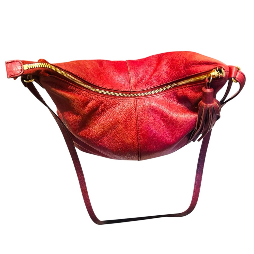 Margot Brand Burgundy Leather Shoulder Bag; IGUC - Picture 4 of 12